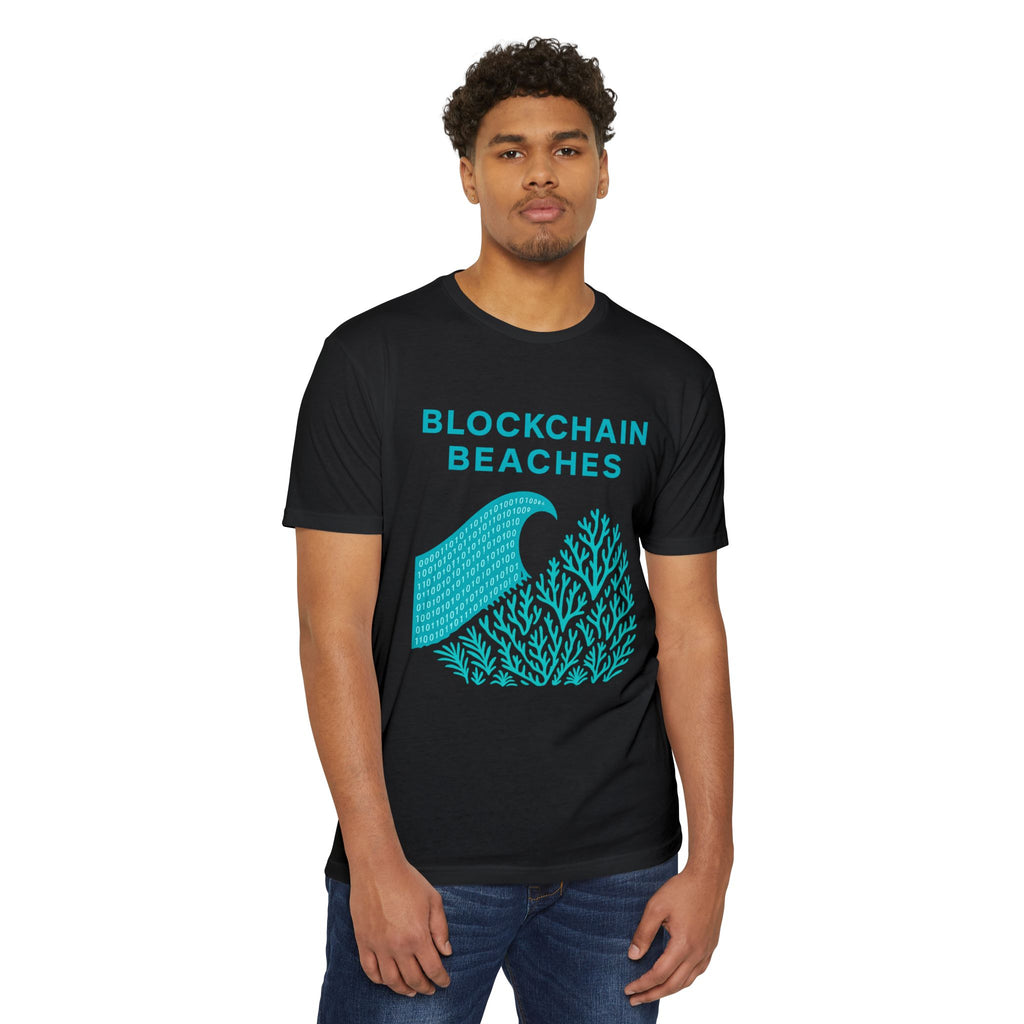 Ocean Wave & Coral Graphic T-Shirt — Coastal Surf Beach Tee