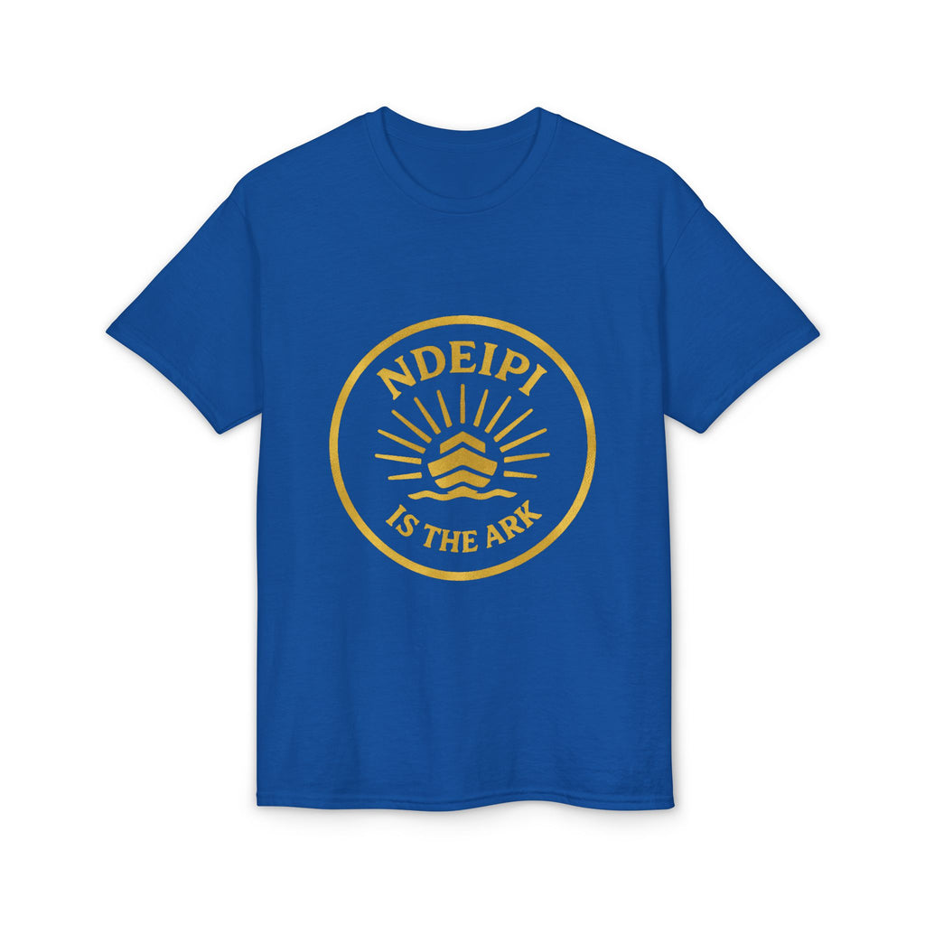 Ndeipi Is The Ark T-Shirt — Gold Sun & Wave Logo Tee