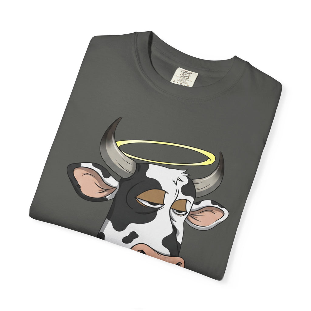 Cow Graphic T-Shirt — 'KANG' Wine Club Logo & Halo Cow Art