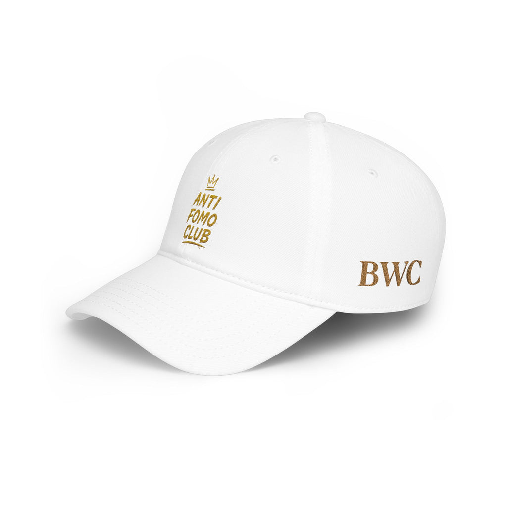 Anti FOMO Club Cap — Low Profile Baseball Hat with Crown Embroidery