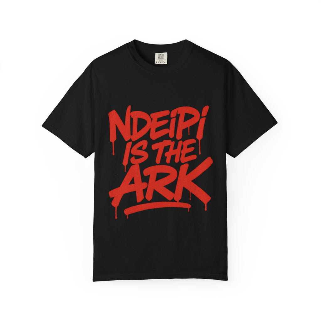 T-Shirt — "NDEIPI IS THE ARK" Red Graffiti Graphic Tee