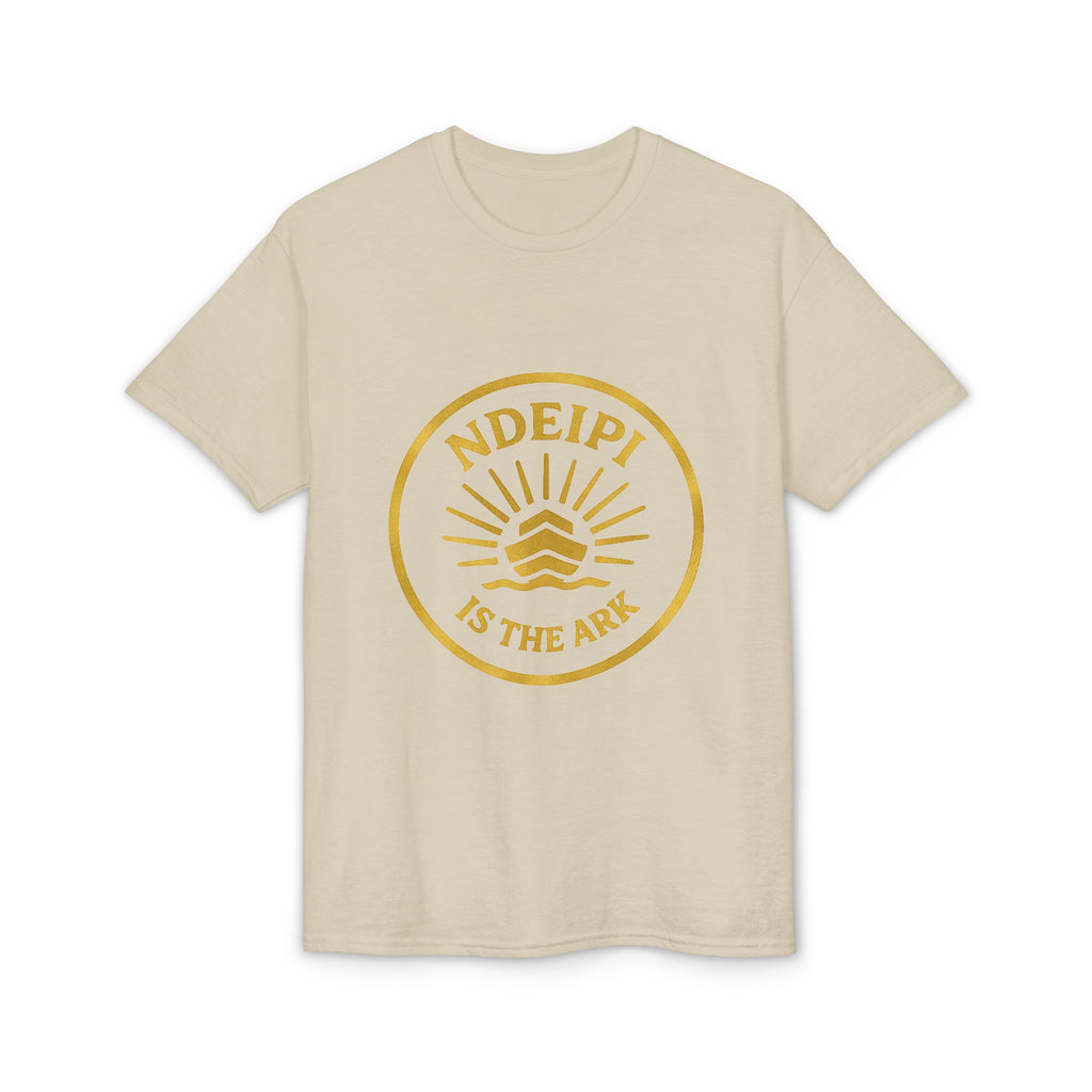 Ndeipi Is The Ark T-Shirt — Gold Sun & Wave Logo Tee