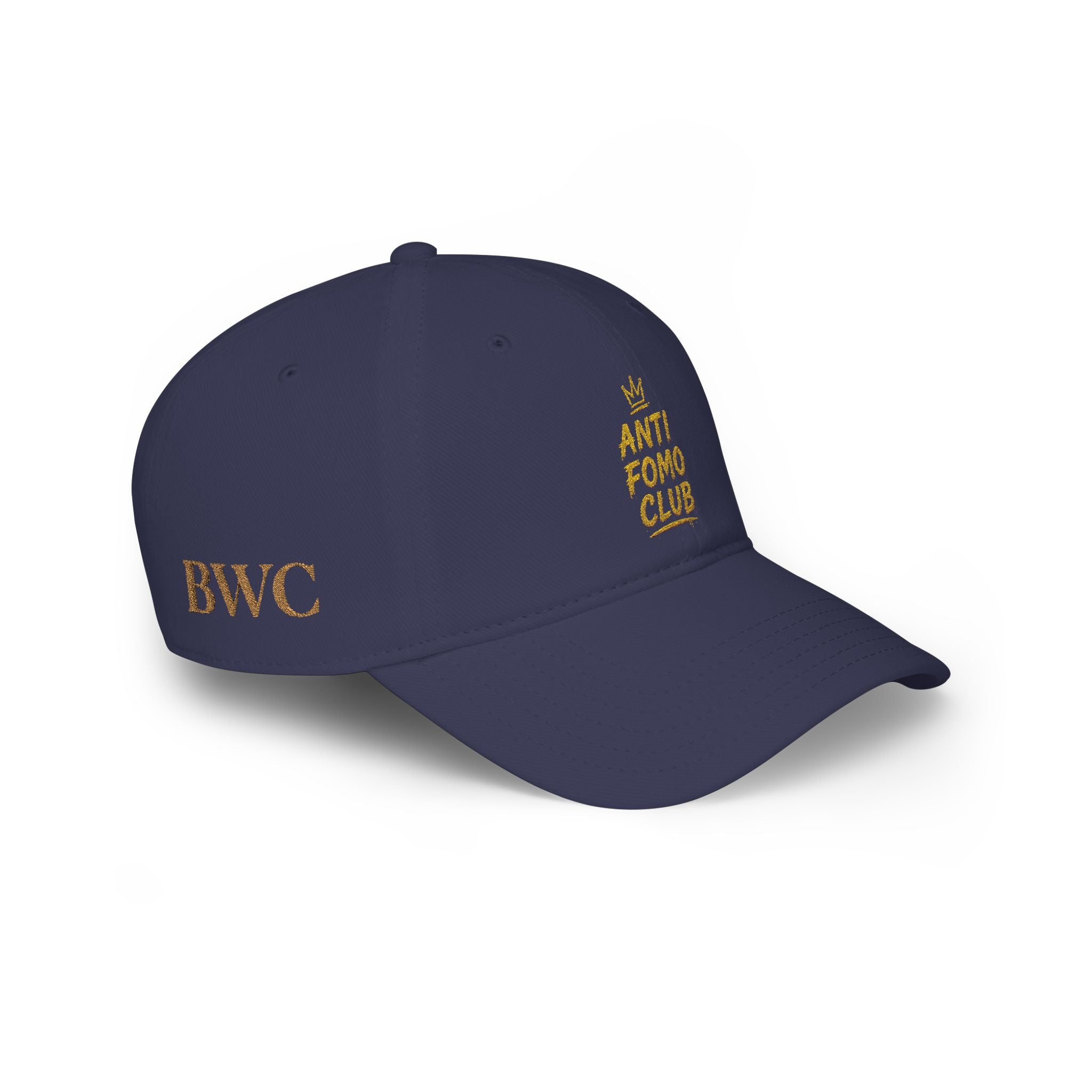 Anti FOMO Club Cap — Low Profile Baseball Hat with Crown Embroidery
