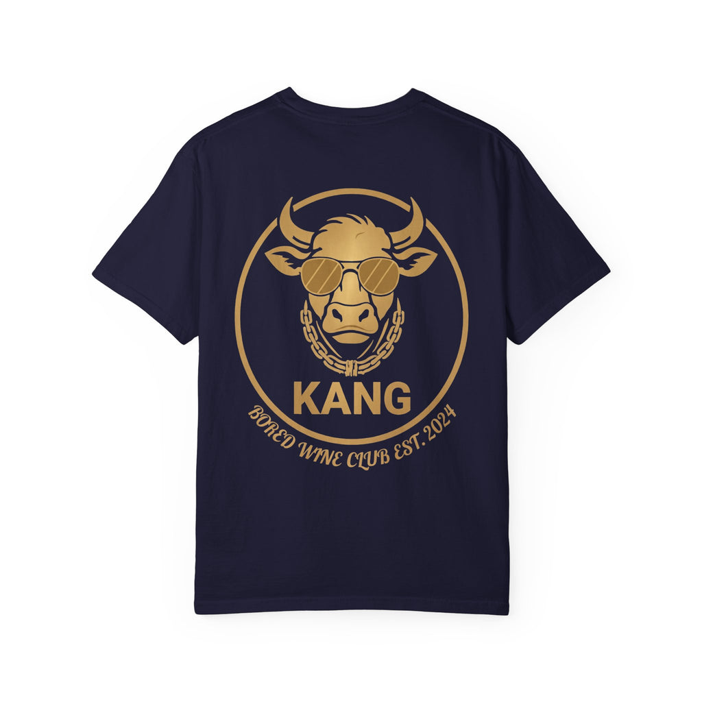 Cow Graphic T-Shirt — 'KANG' Wine Club Logo & Halo Cow Art