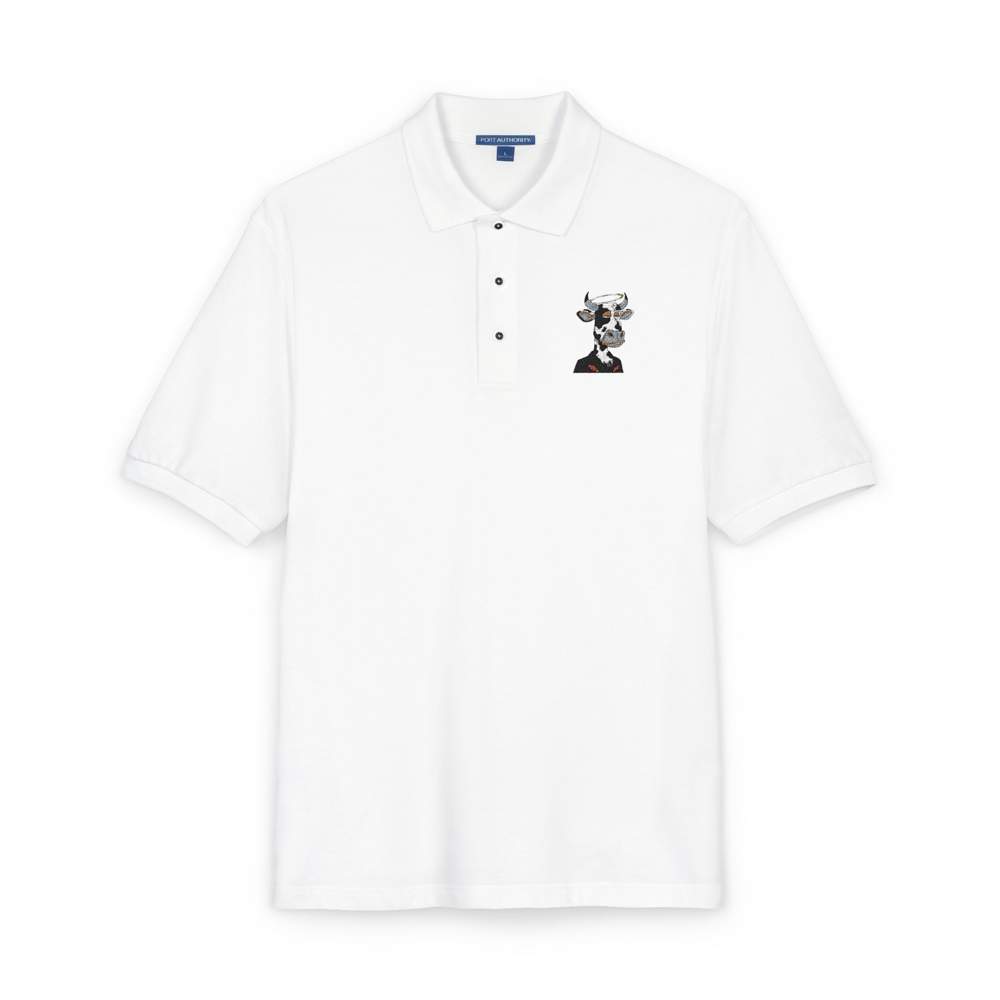 Embroidered Floral Skull Polo