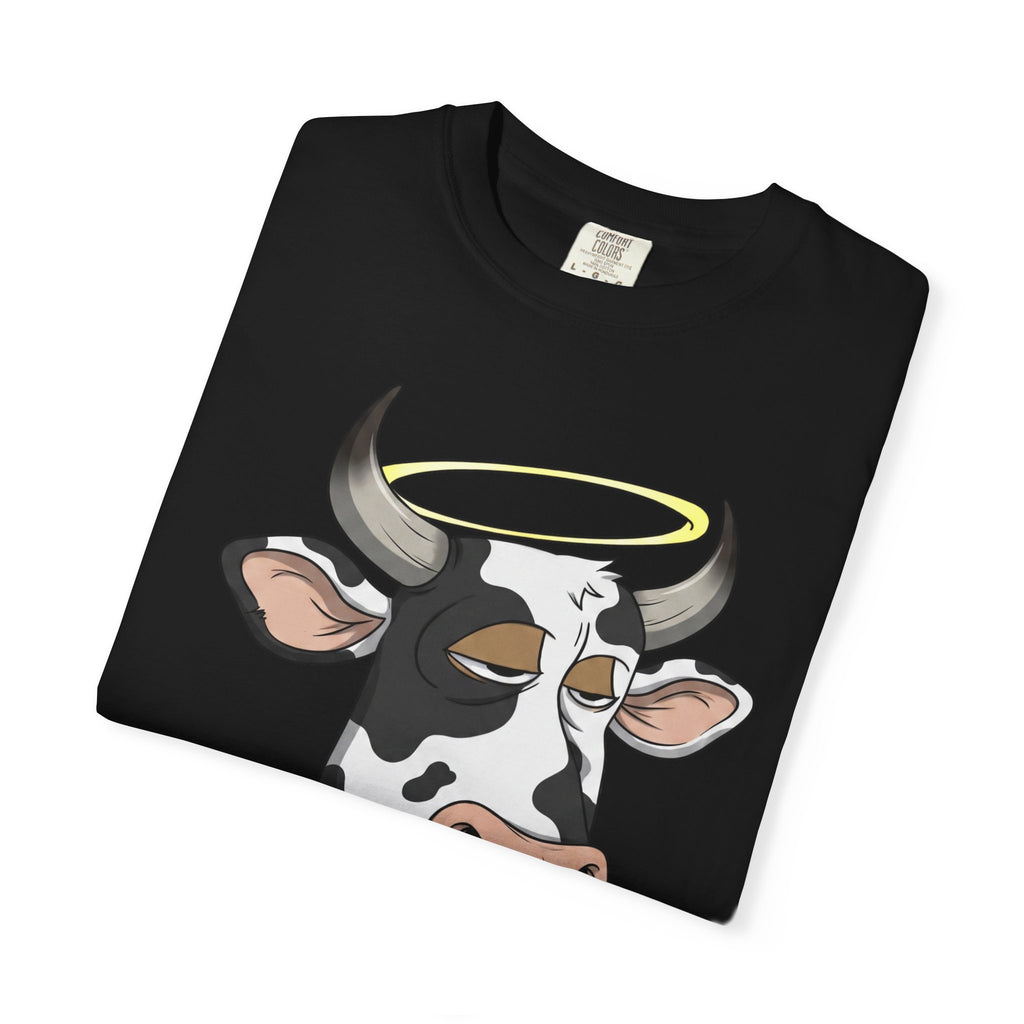 Cow Graphic T-Shirt — 'KANG' Wine Club Logo & Halo Cow Art