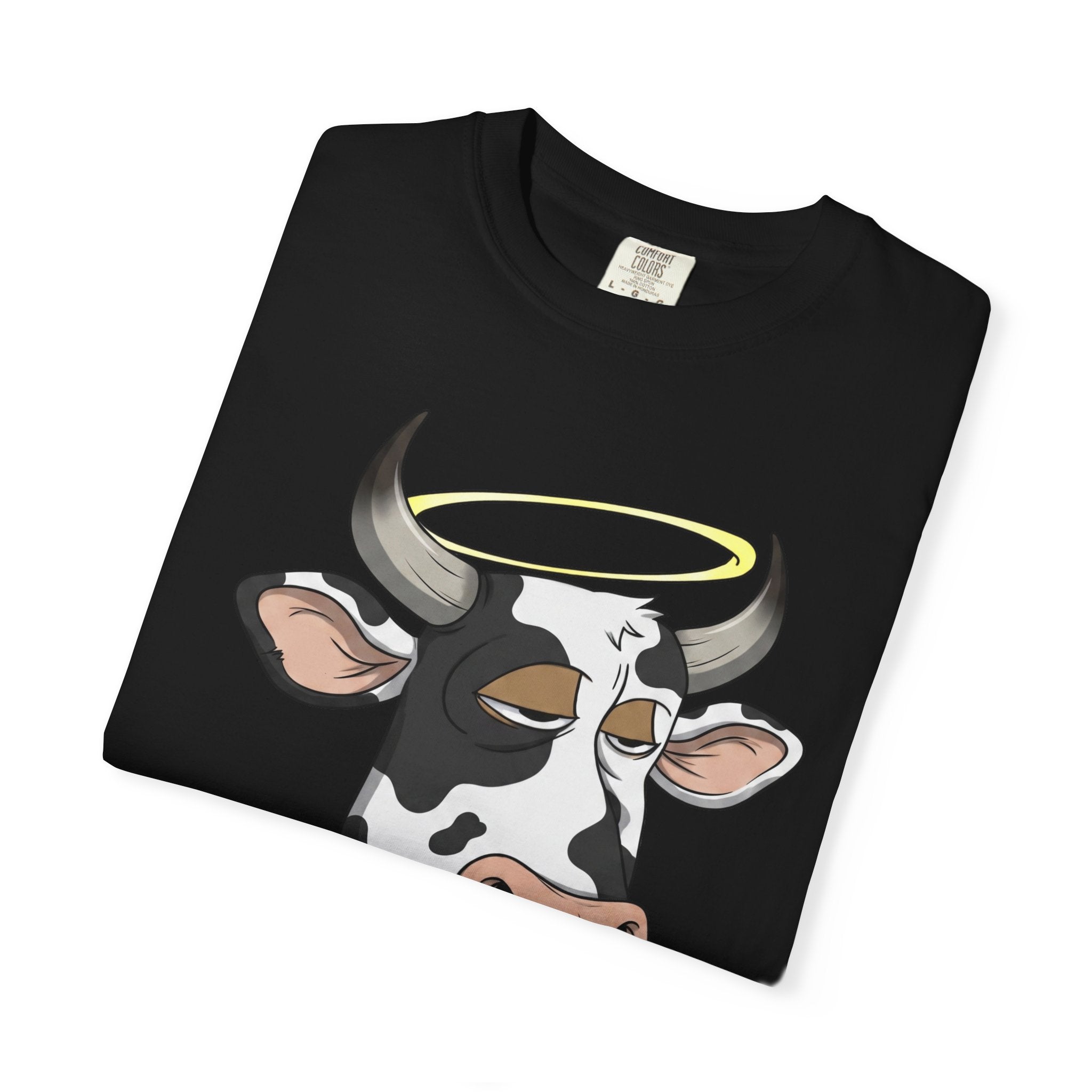 Cow Graphic T-Shirt — 'KANG' Wine Club Logo & Halo Cow Art
