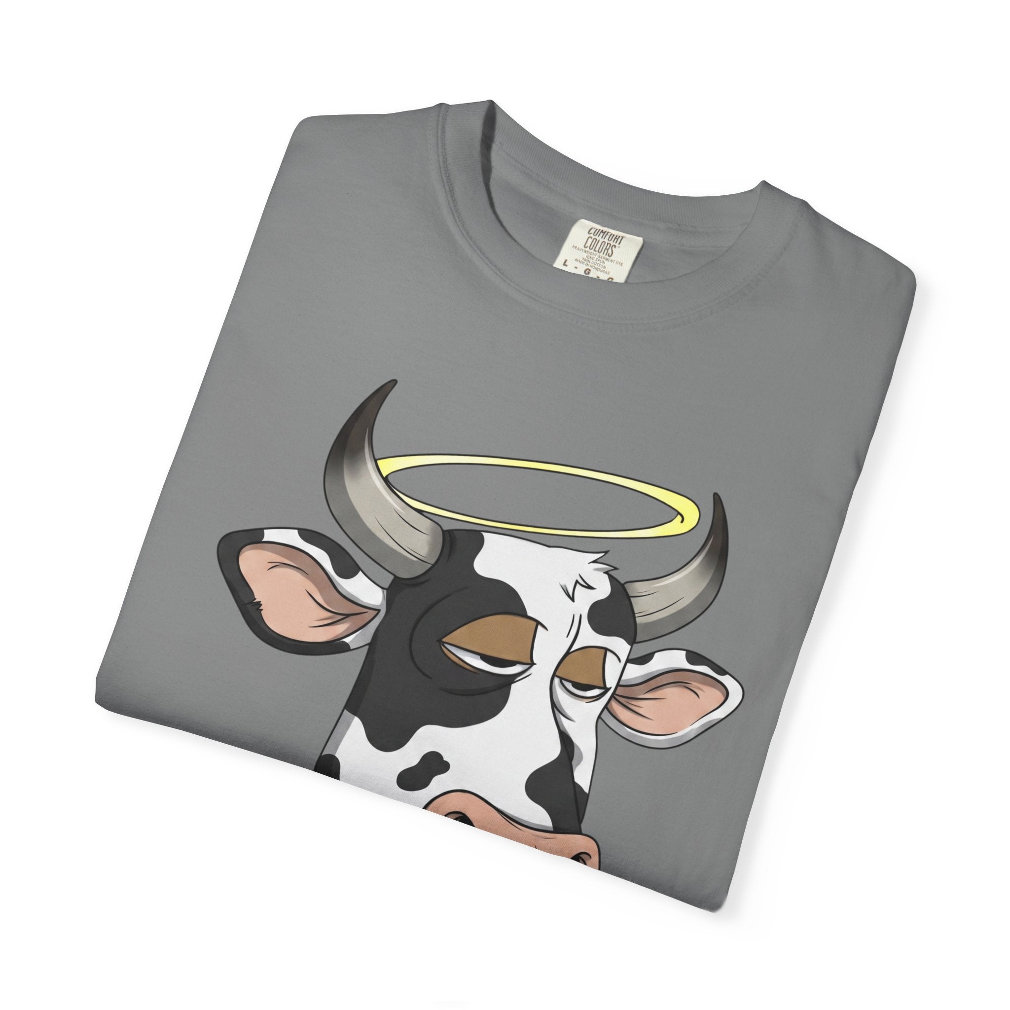 Cow Graphic T-Shirt — 'KANG' Wine Club Logo & Halo Cow Art