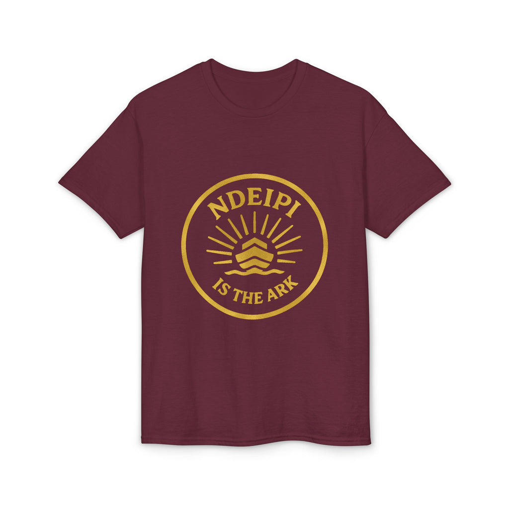Ndeipi Is The Ark T-Shirt — Gold Sun & Wave Logo Tee