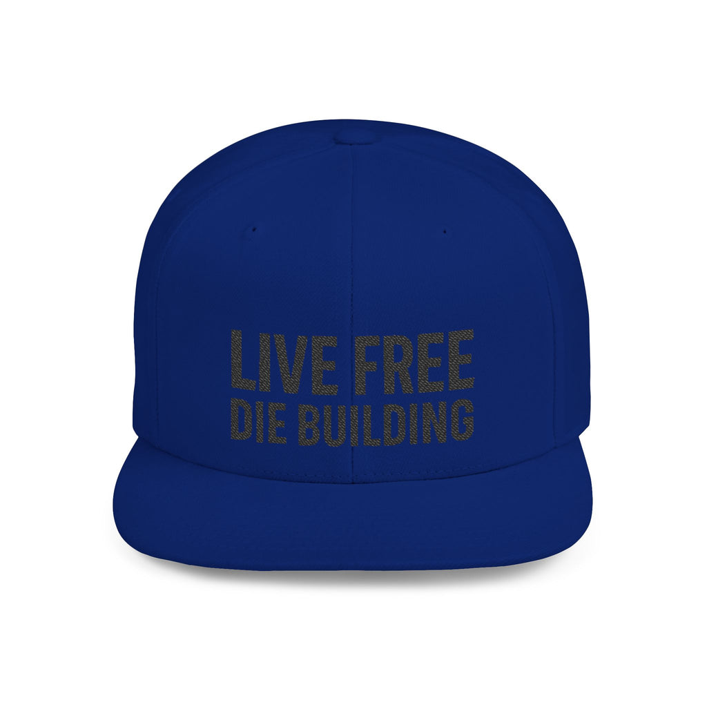 Live Free Die Building Flat Bill Snapback Hat