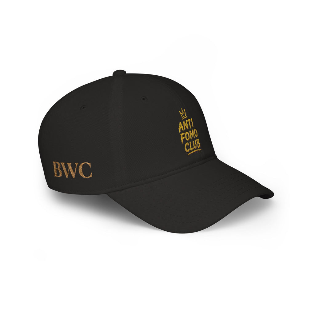 Anti FOMO Club Cap — Low Profile Baseball Hat with Crown Embroidery