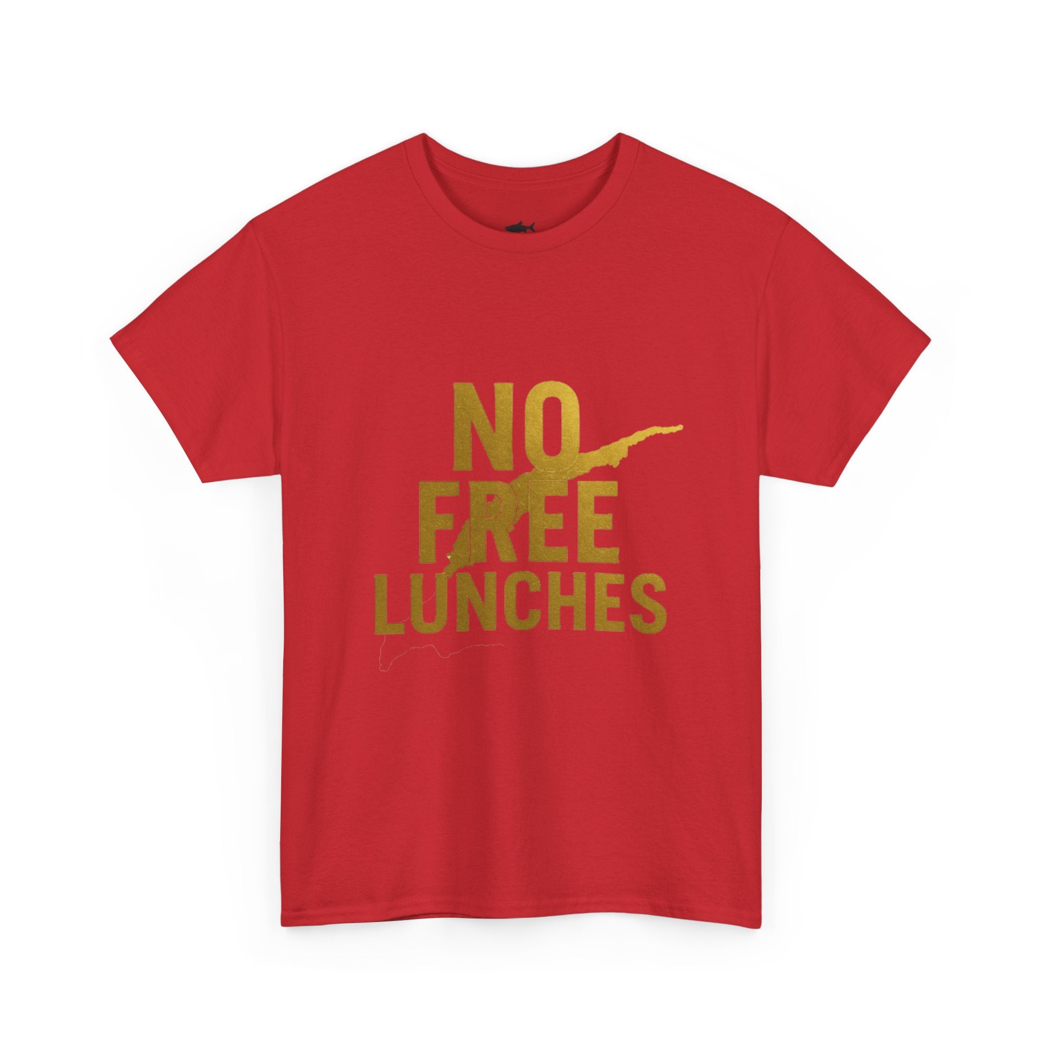 No Free Lunches Tee — Bold Gold Graphic Cotton T-Shirt