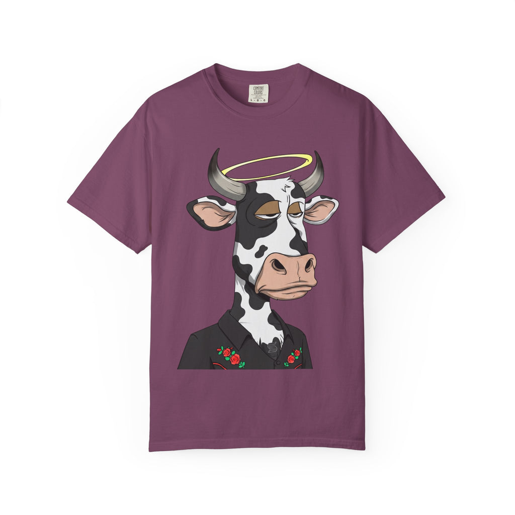 Cow Graphic T-Shirt — 'KANG' Wine Club Logo & Halo Cow Art