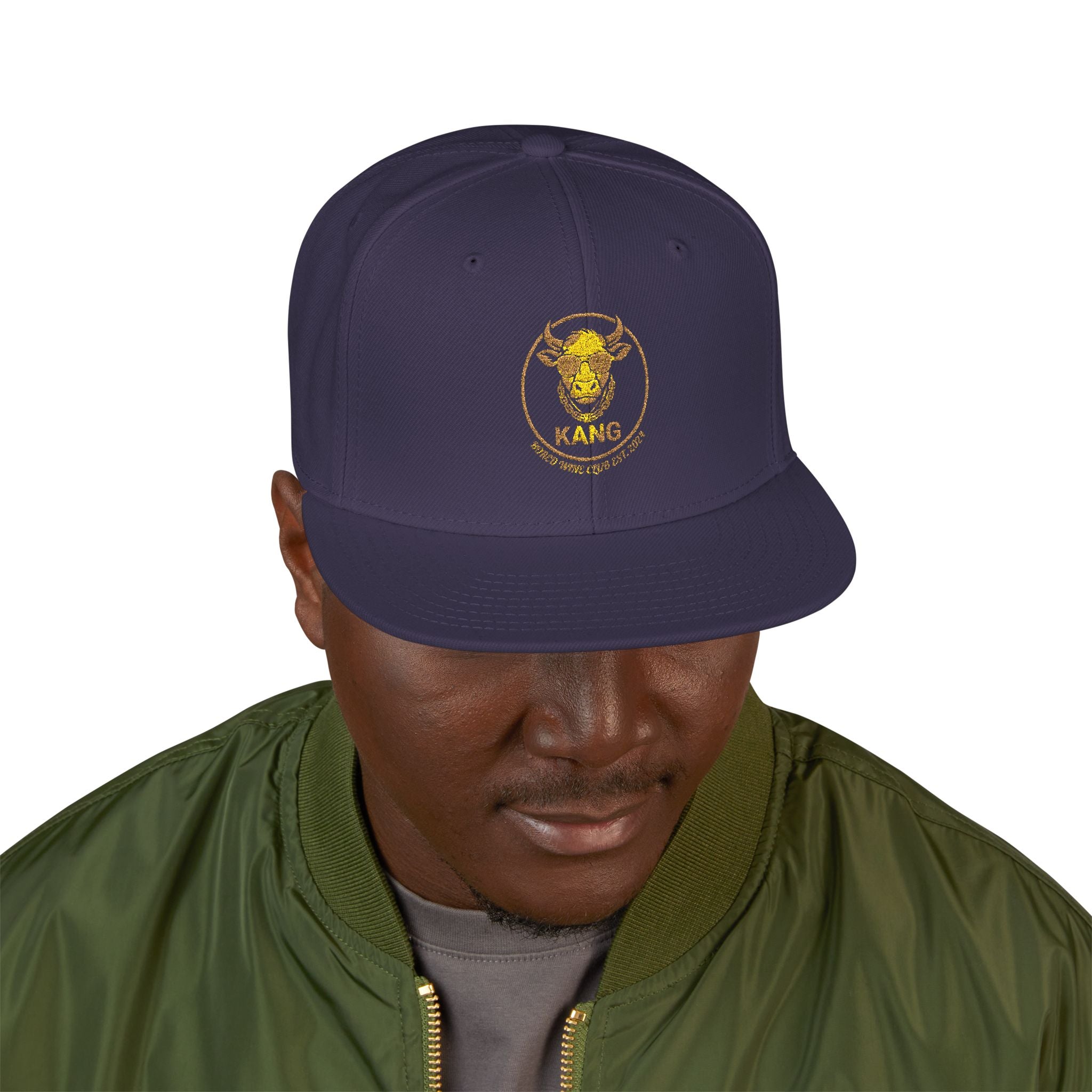 Gold Skull Snapback Hat — Embroidered Sparkle Streetwear Cap