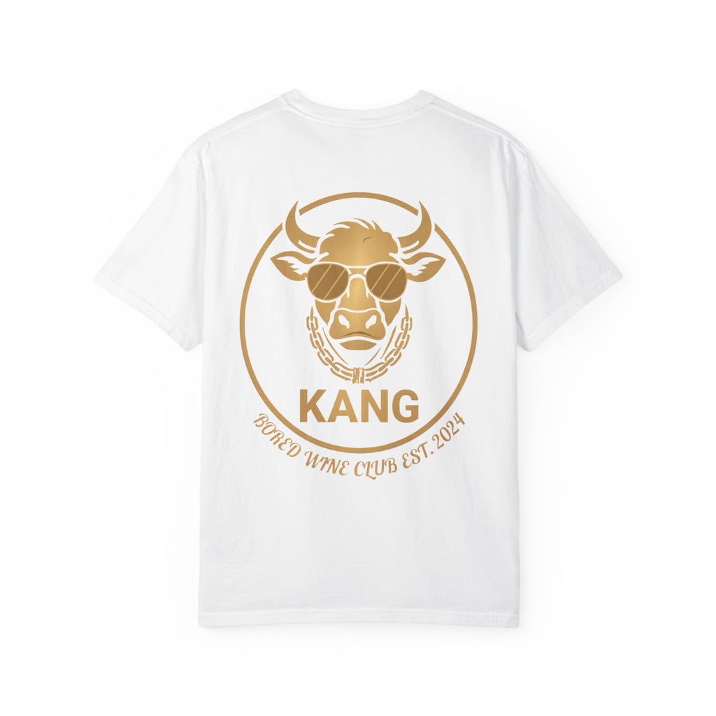 Cow Graphic T-Shirt — 'KANG' Wine Club Logo & Halo Cow Art