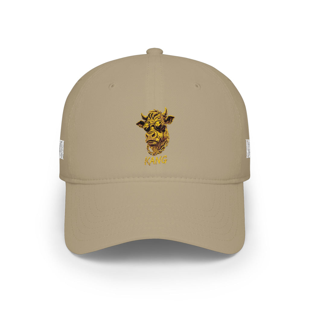Low Profile Cap — Gold Leopard Cow Embroidered "BWC" Streetwear Hat
