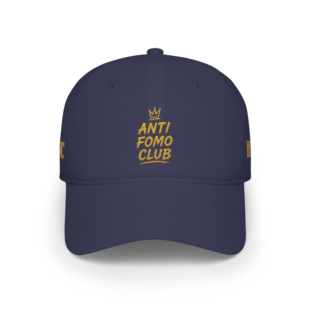 Anti FOMO Club Cap — Low Profile Baseball Hat with Crown Embroidery