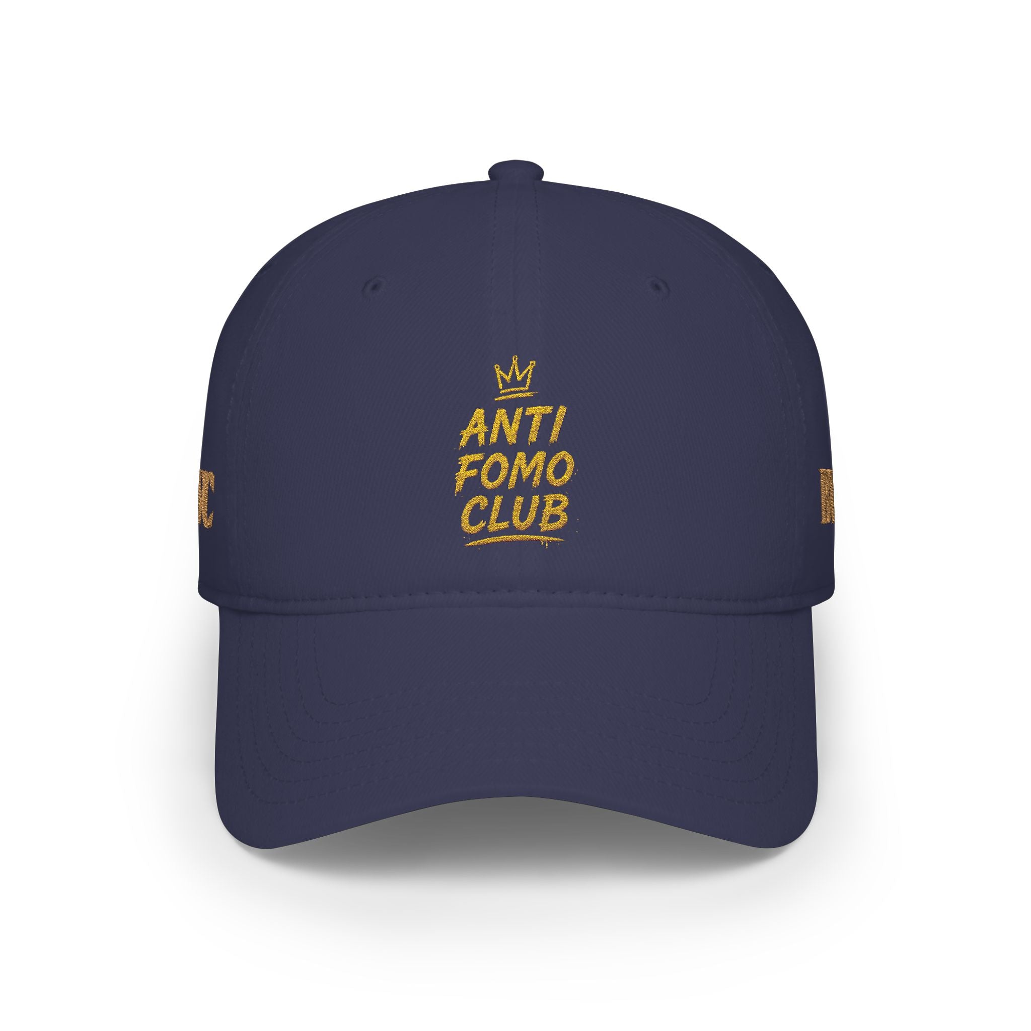 Anti FOMO Club Cap — Low Profile Baseball Hat with Crown Embroidery