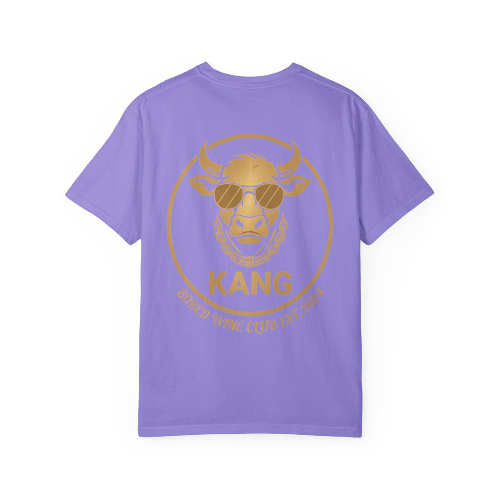 Cow Graphic T-Shirt — 'KANG' Wine Club Logo & Halo Cow Art