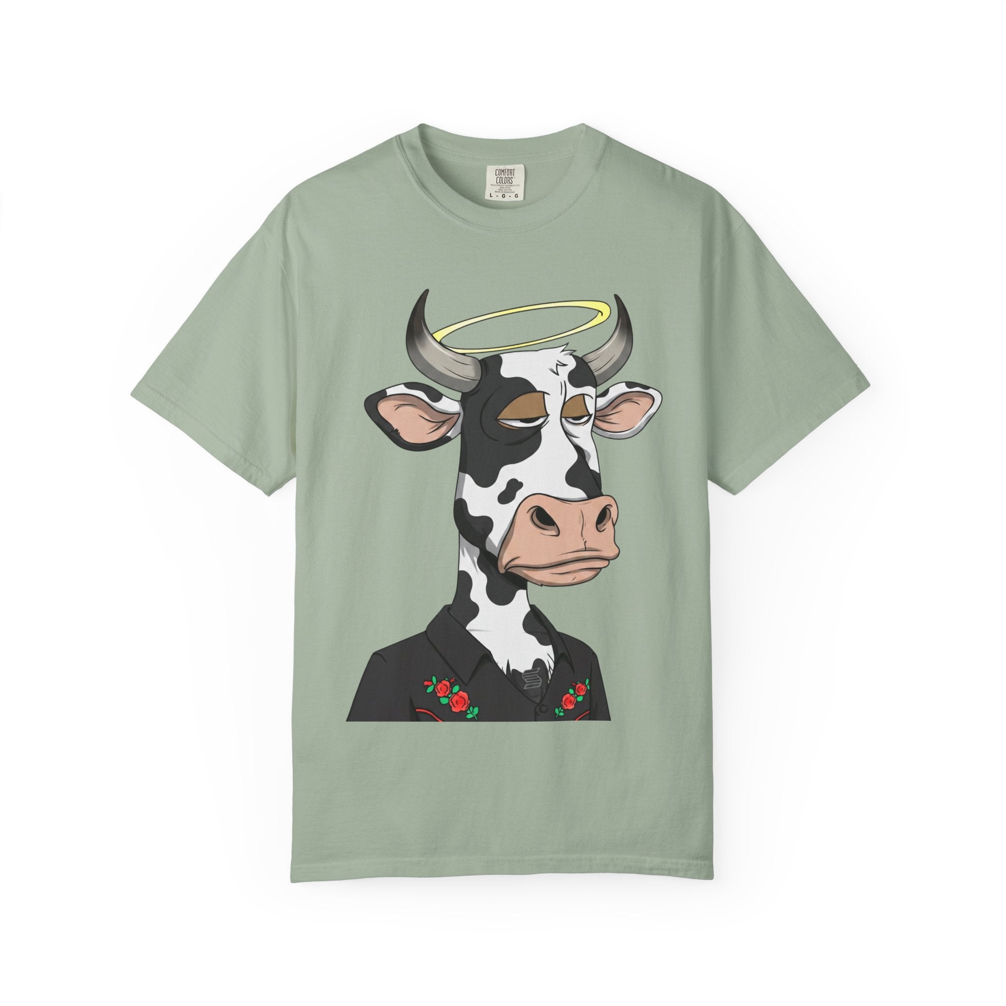 Cow Graphic T-Shirt — 'KANG' Wine Club Logo & Halo Cow Art