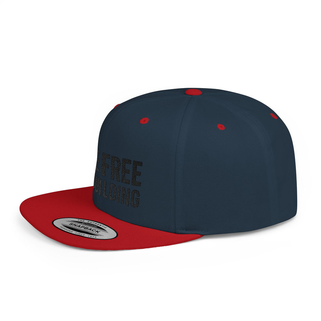 Live Free Die Building Flat Bill Snapback Hat