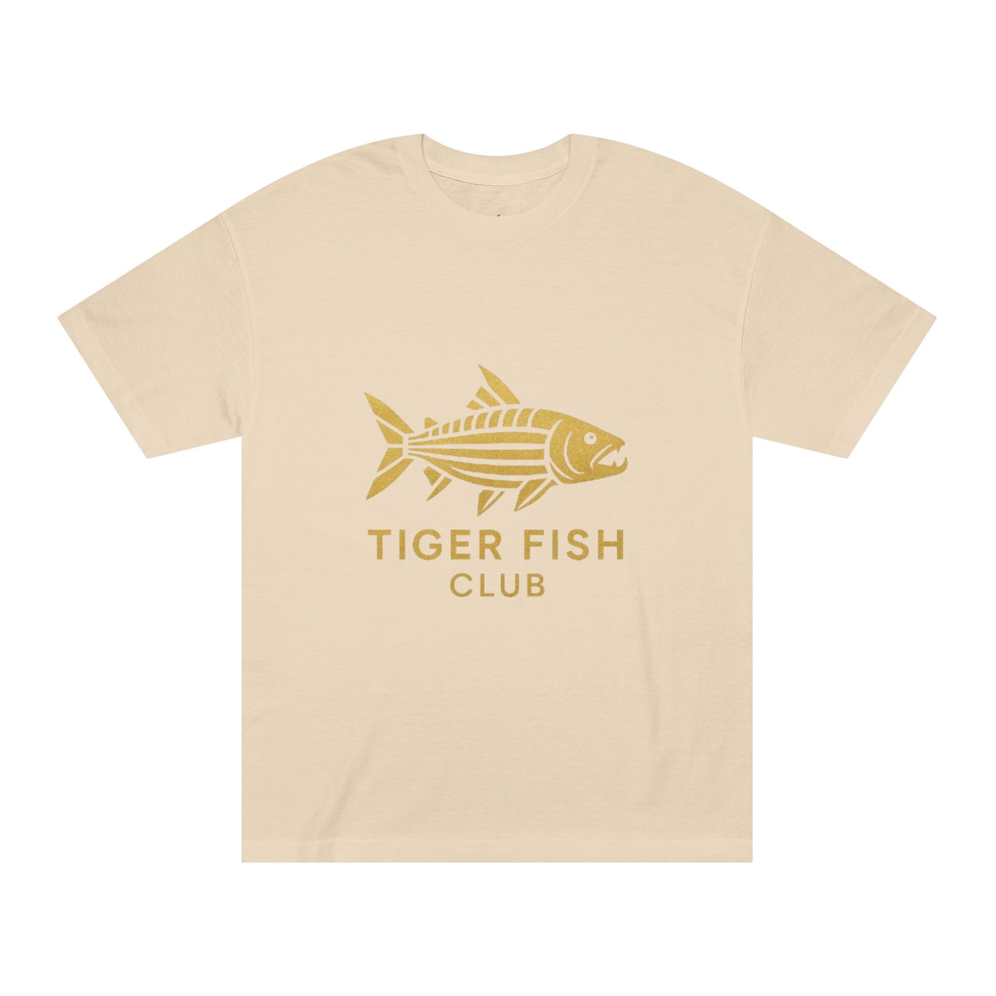 Tiger Fish Club Tee — Gold Fishing Graphic T-Shirt