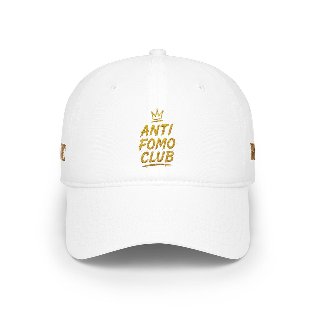 Anti FOMO Club Cap — Low Profile Baseball Hat with Crown Embroidery