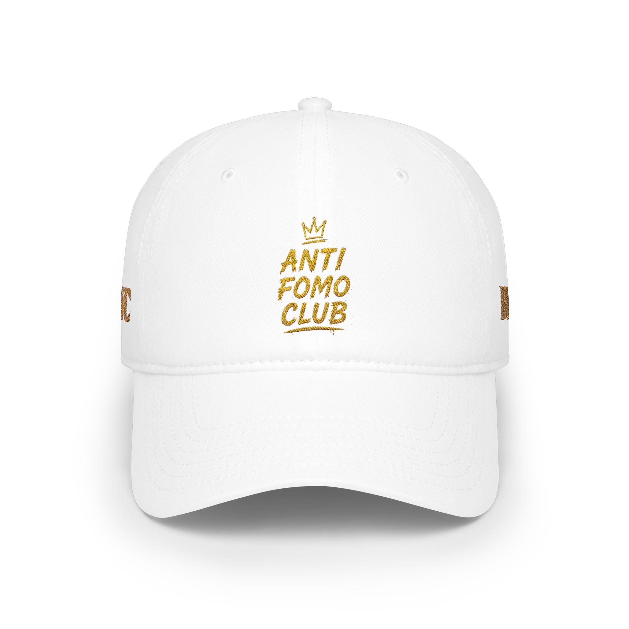 Anti FOMO Club Cap — Low Profile Baseball Hat with Crown Embroidery