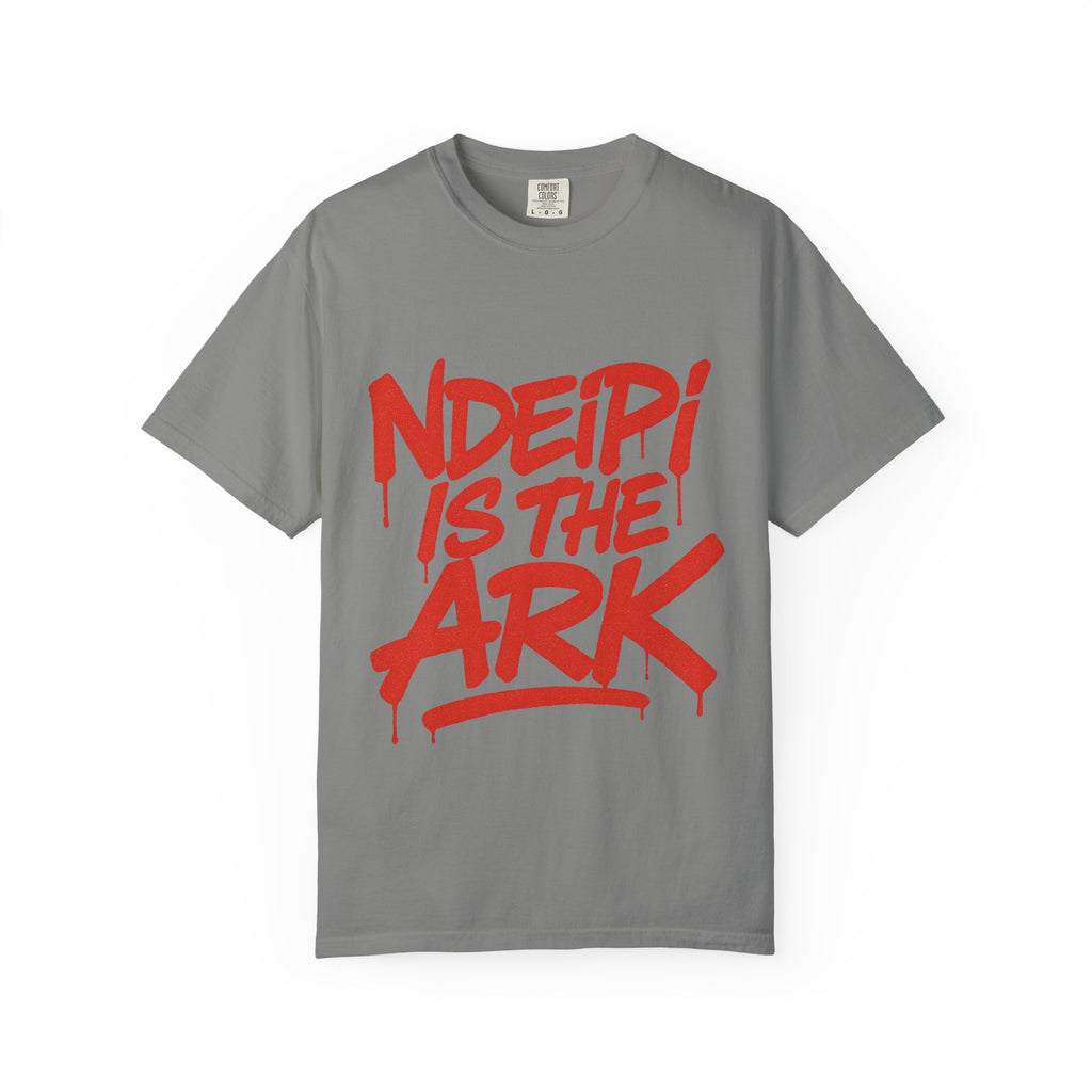 T-Shirt — "NDEIPI IS THE ARK" Red Graffiti Graphic Tee