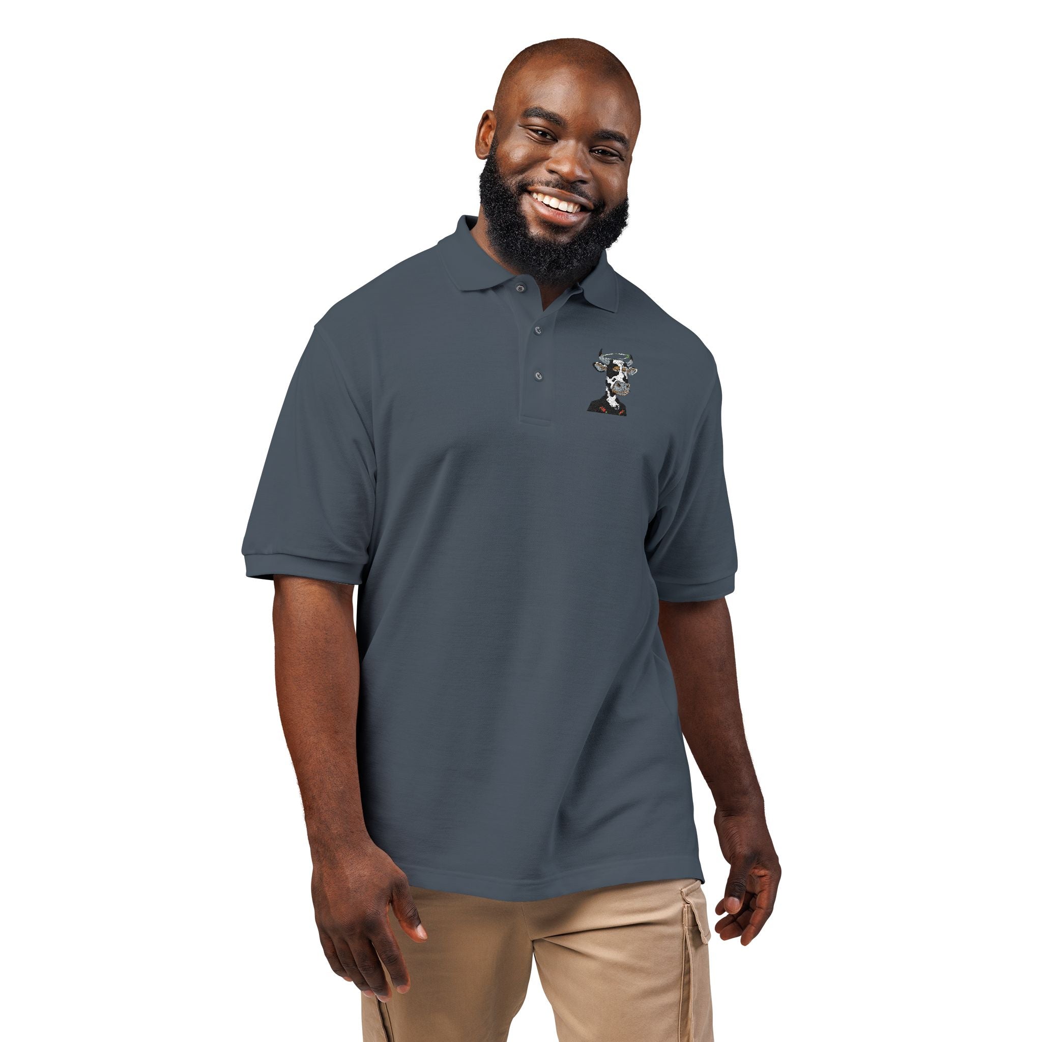 Embroidered Floral Skull Polo