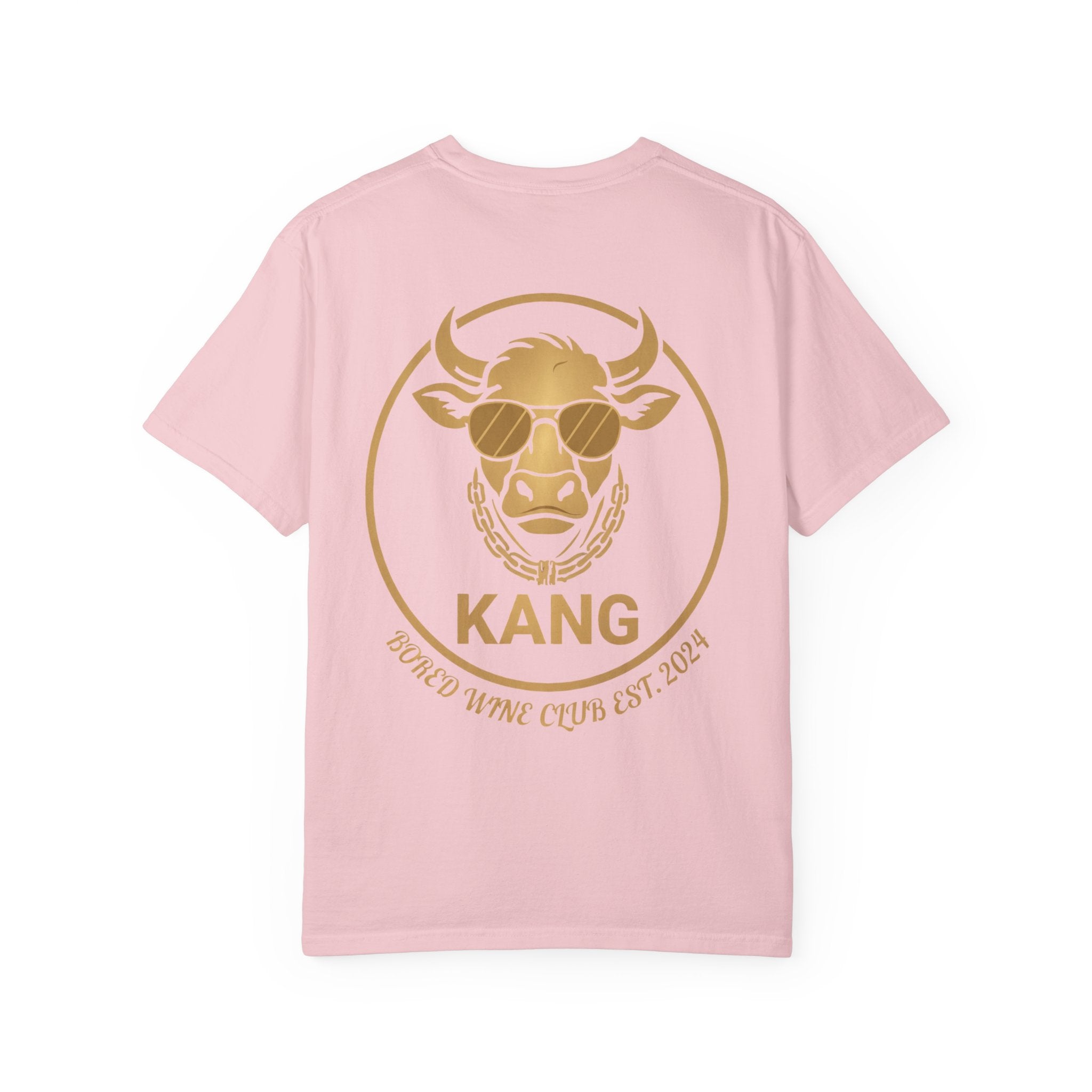 Cow Graphic T-Shirt — 'KANG' Wine Club Logo & Halo Cow Art