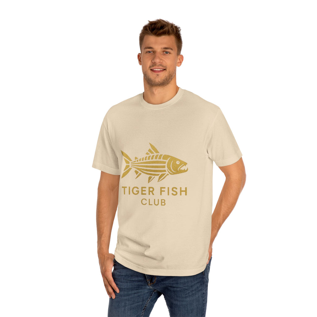 Tiger Fish Club Tee — Gold Fishing Graphic T-Shirt