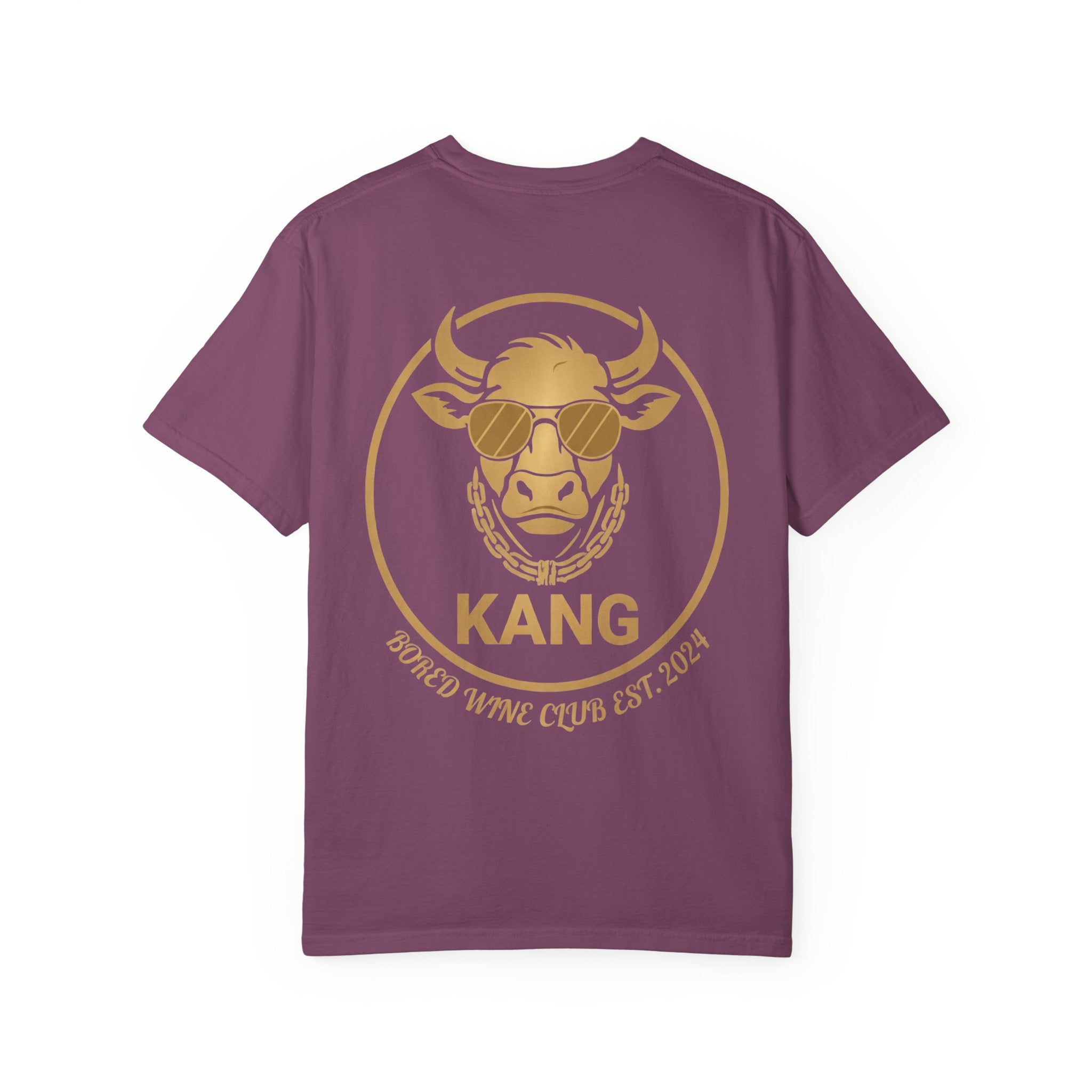 Cow Graphic T-Shirt — 'KANG' Wine Club Logo & Halo Cow Art