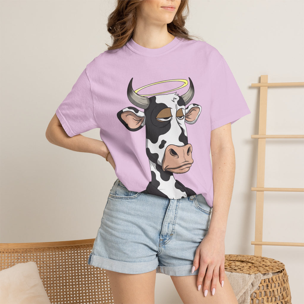 Cow Graphic T-Shirt — 'KANG' Wine Club Logo & Halo Cow Art