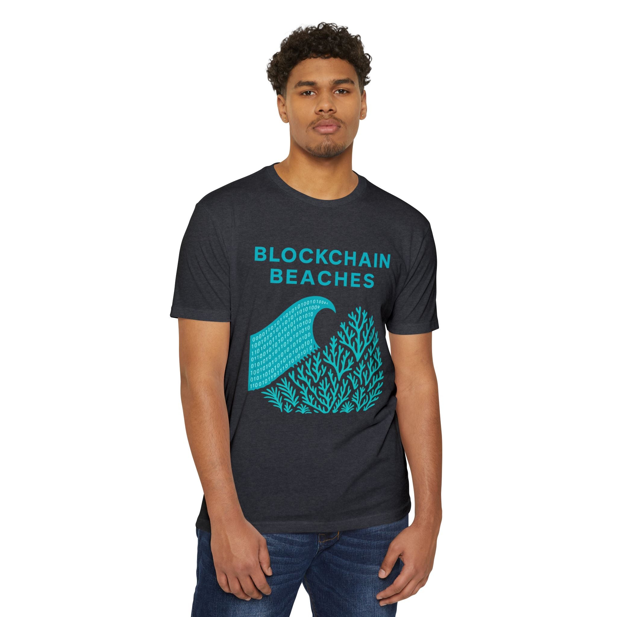 Ocean Wave & Coral Graphic T-Shirt — Coastal Surf Beach Tee