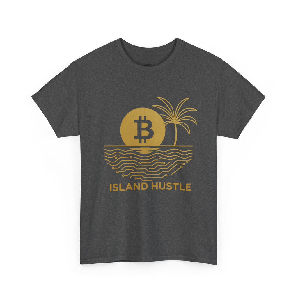 Island Hustle Bitcoin Tee – Crypto Beach Vibes Graphic T-Shirt