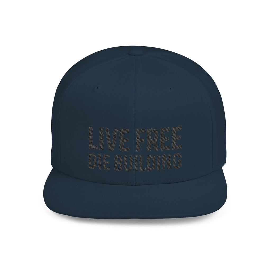 Live Free Die Building Flat Bill Snapback Hat