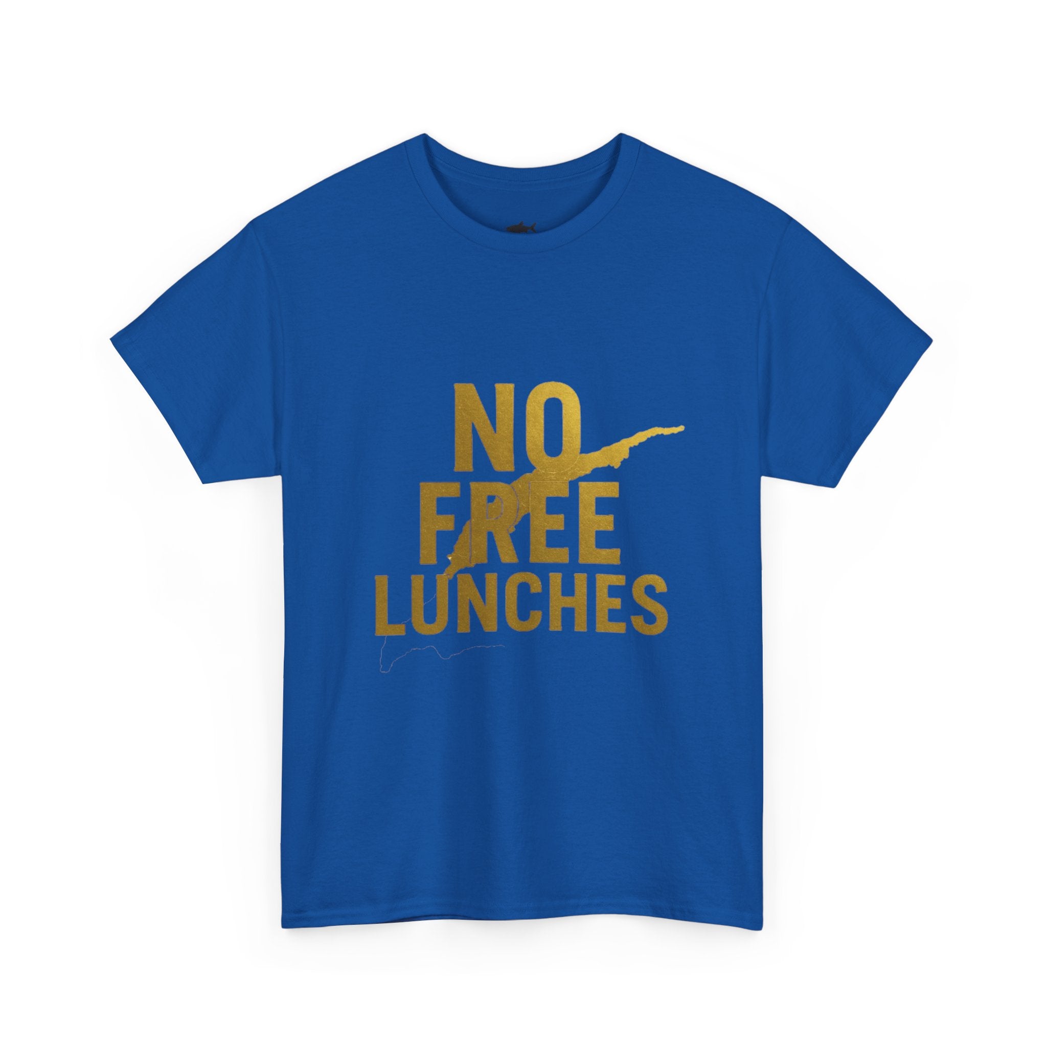 No Free Lunches Tee — Bold Gold Graphic Cotton T-Shirt
