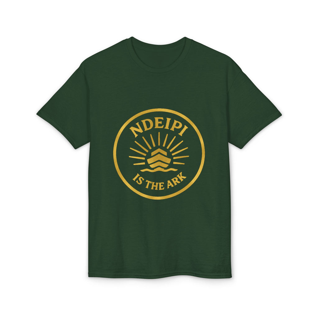 Ndeipi Is The Ark T-Shirt — Gold Sun & Wave Logo Tee