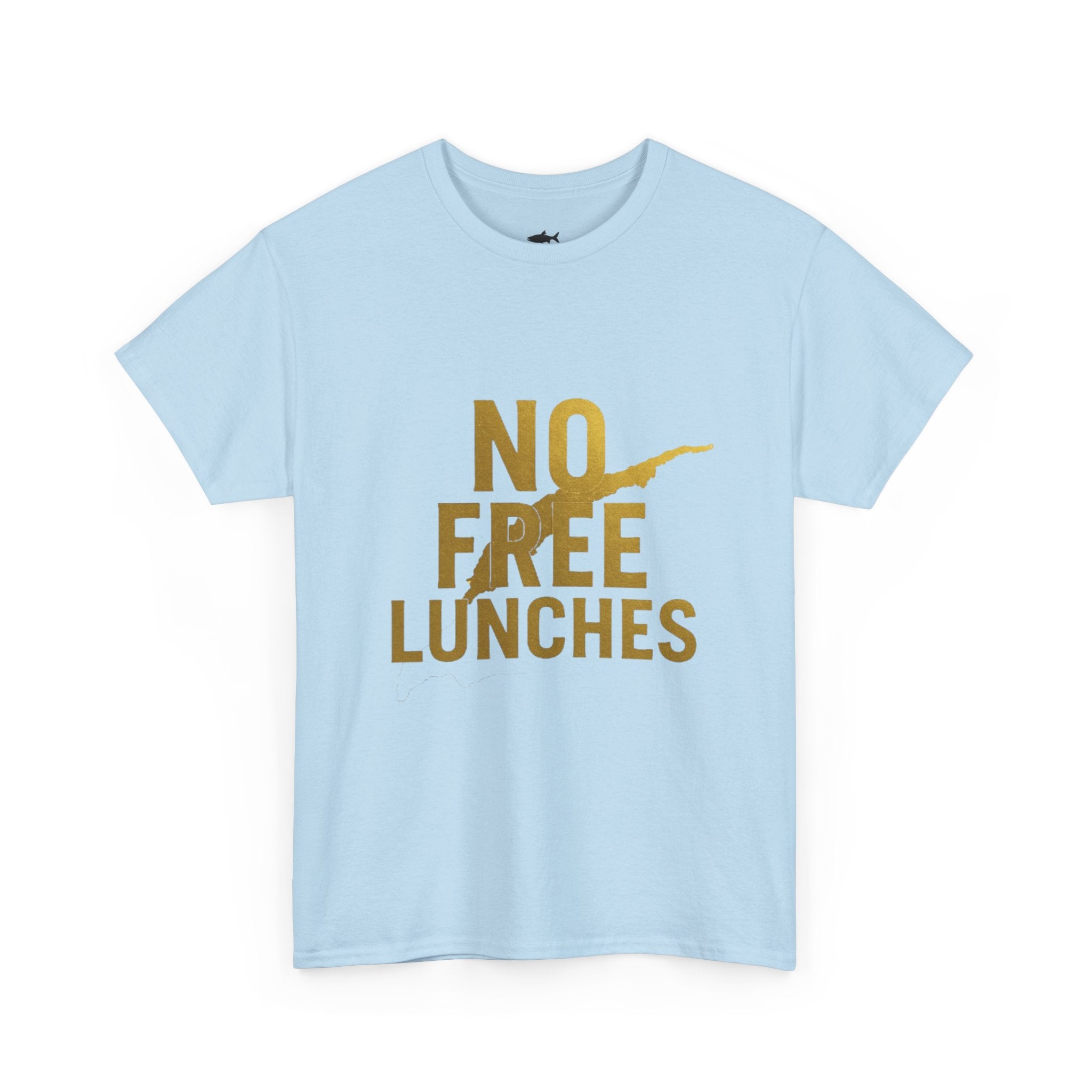 No Free Lunches Tee — Bold Gold Graphic Cotton T-Shirt