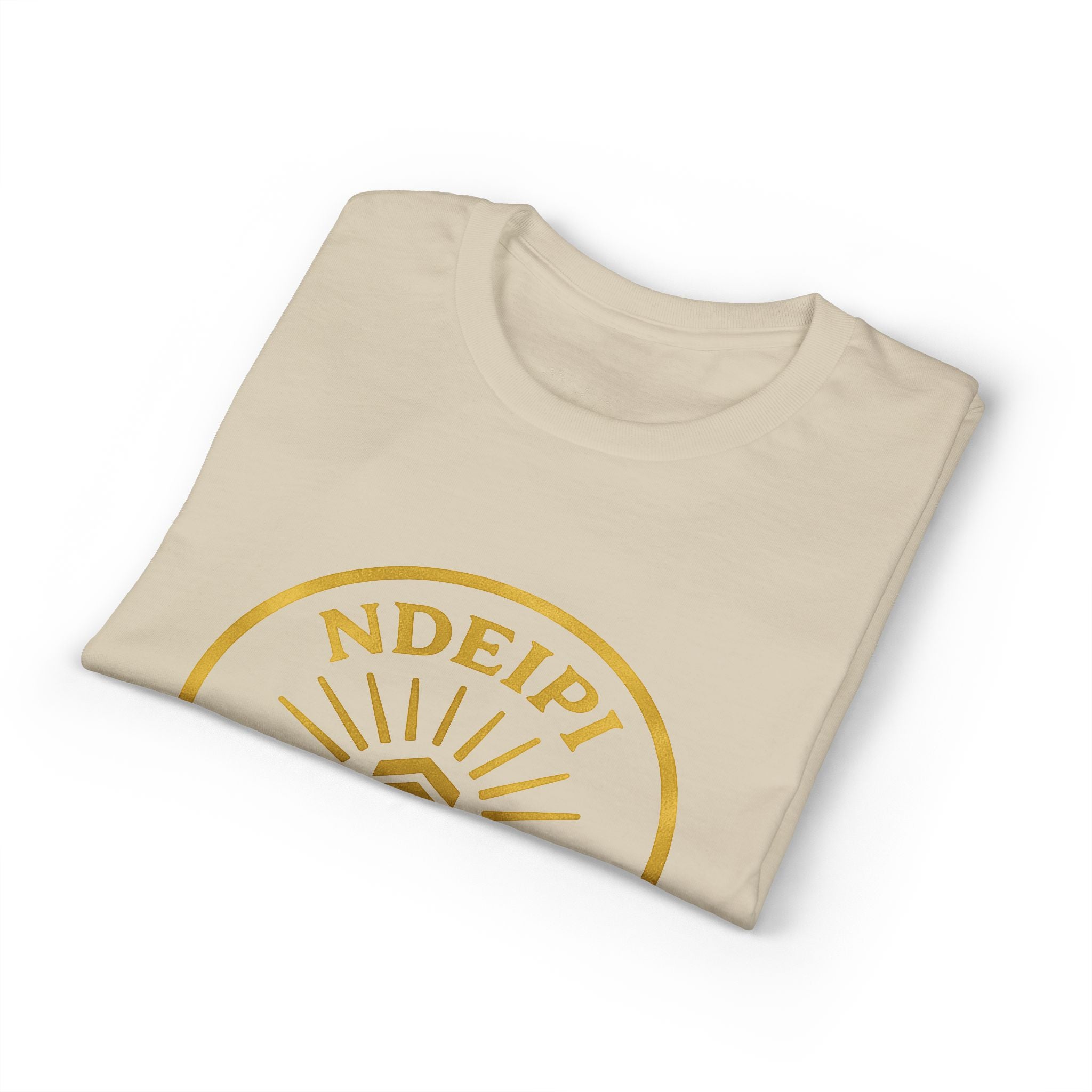 Ndeipi Is The Ark T-Shirt — Gold Sun & Wave Logo Tee