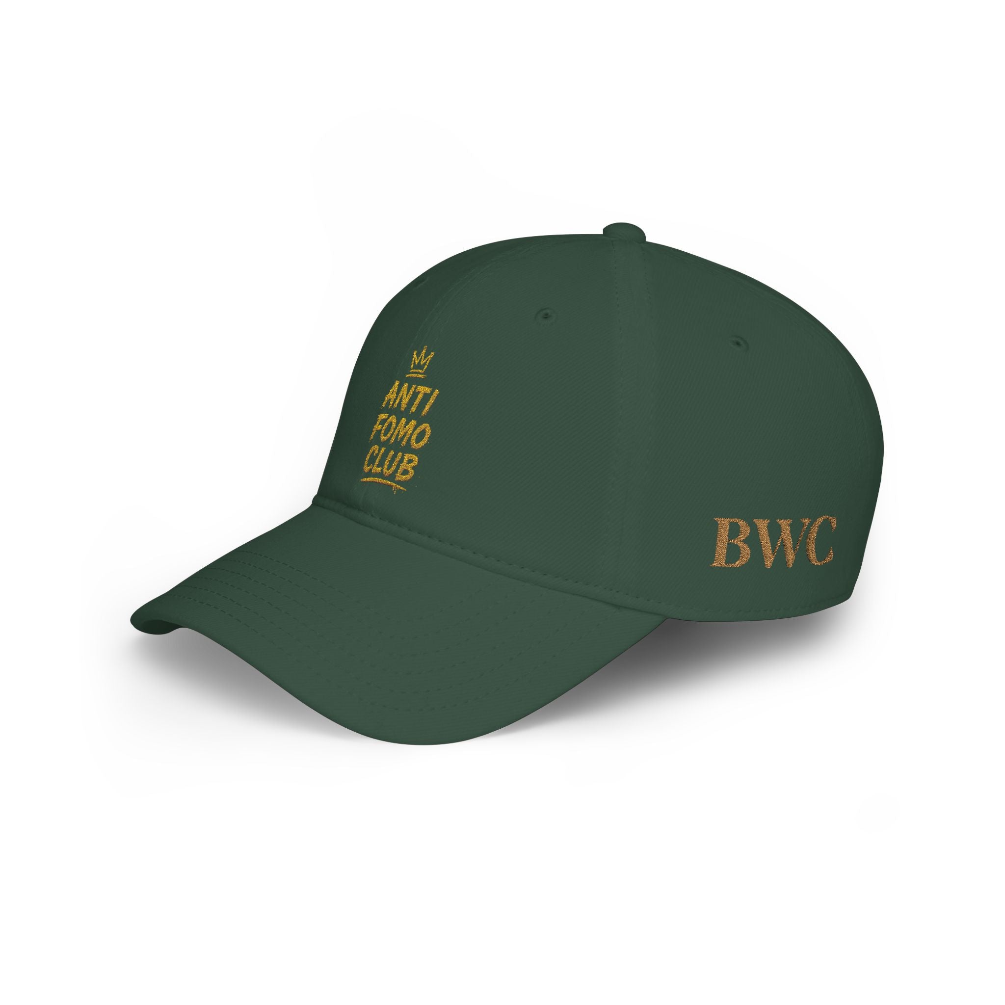 Anti FOMO Club Cap — Low Profile Baseball Hat with Crown Embroidery