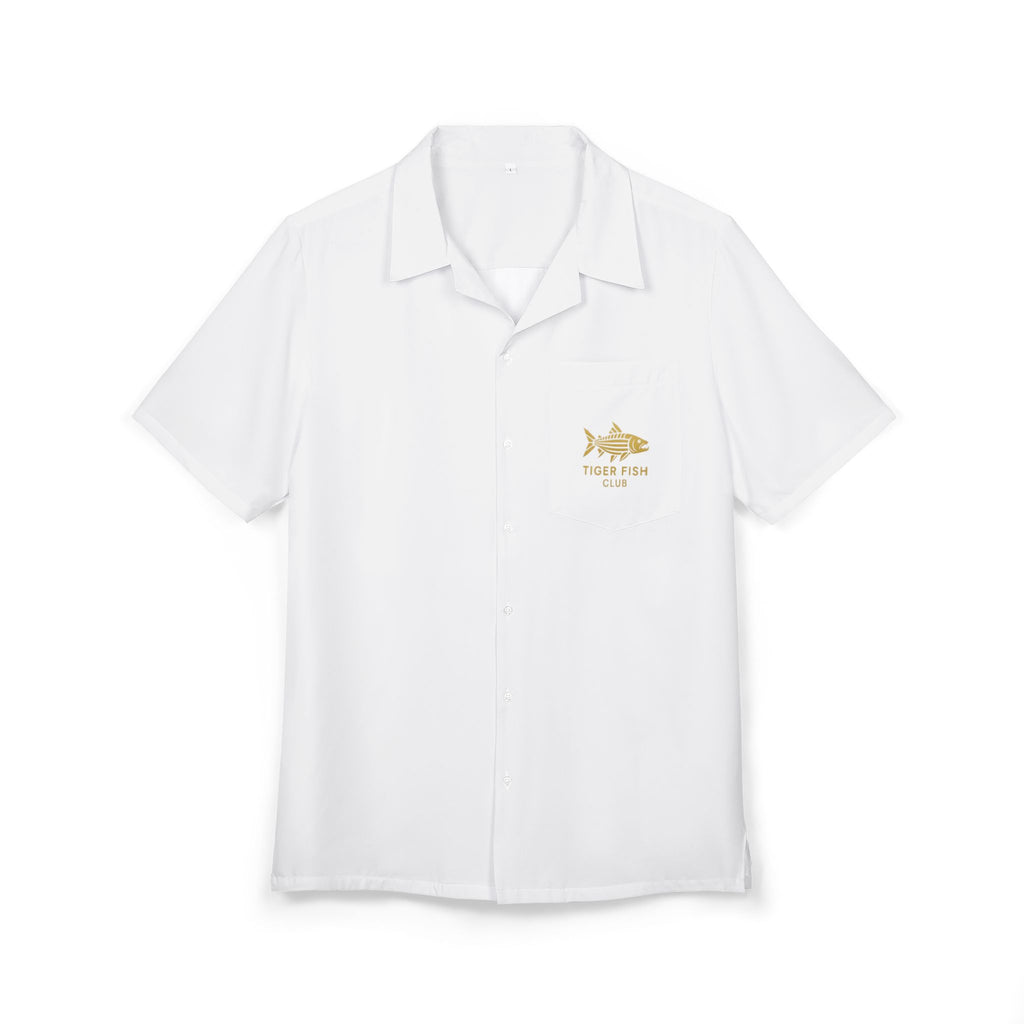 Hawaiian Shirt — Gold 'Golden Fish' Pocket Design