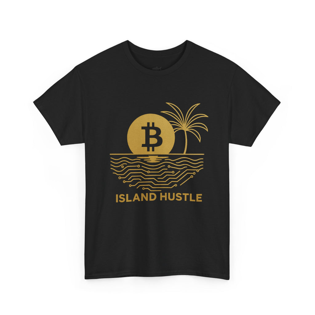 Island Hustle Bitcoin Tee – Crypto Beach Vibes Graphic T-Shirt