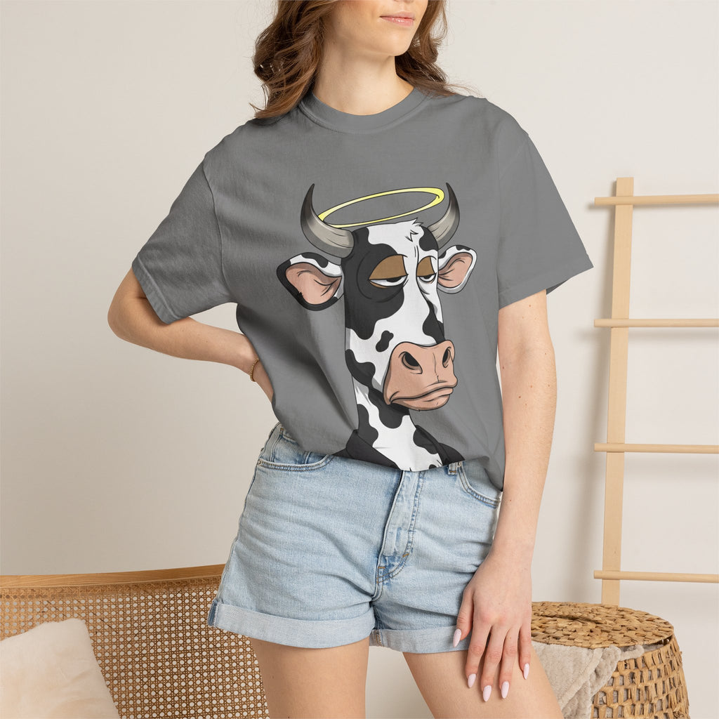Cow Graphic T-Shirt — 'KANG' Wine Club Logo & Halo Cow Art
