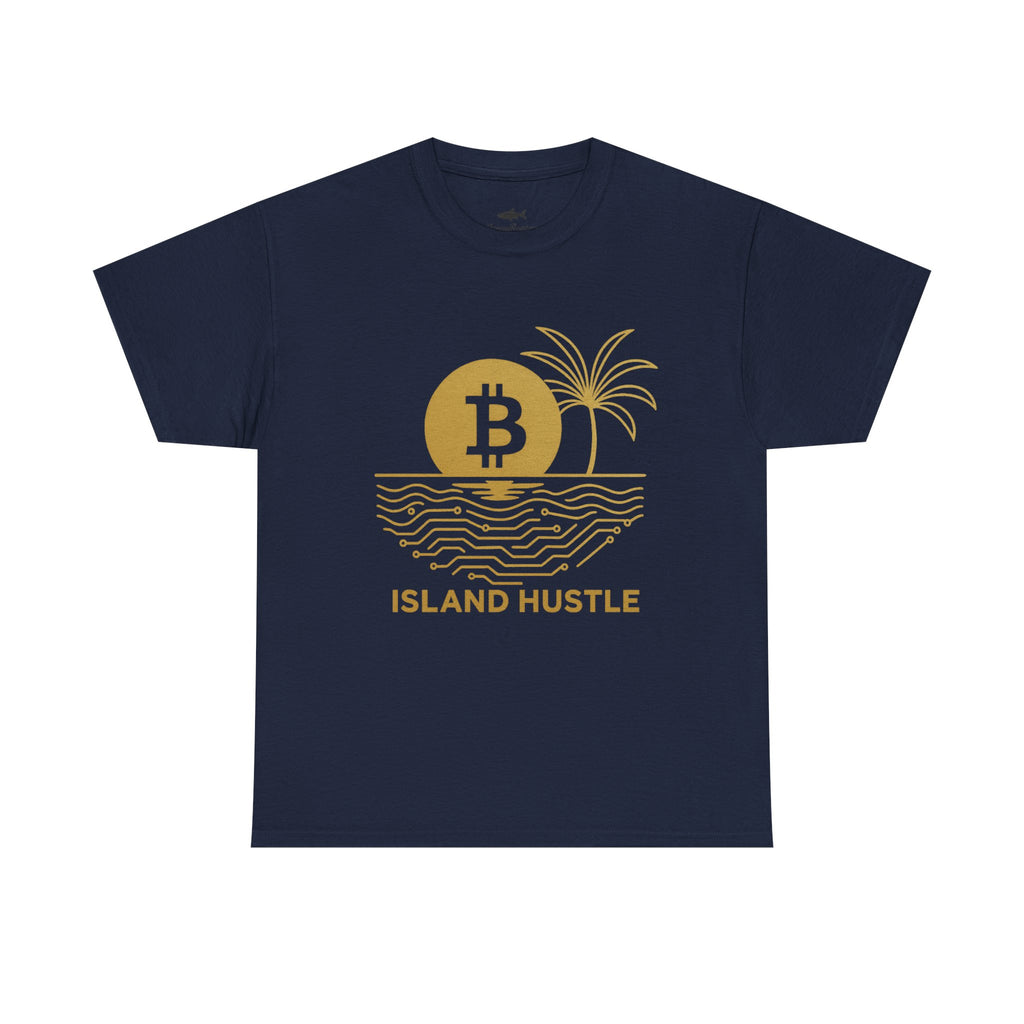 Island Hustle Bitcoin Tee – Crypto Beach Vibes Graphic T-Shirt