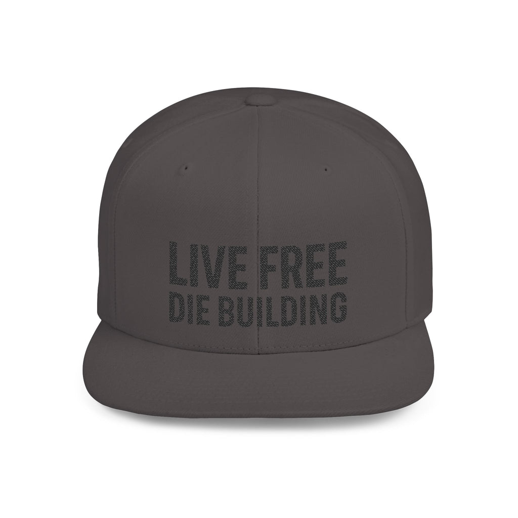Live Free Die Building Flat Bill Snapback Hat