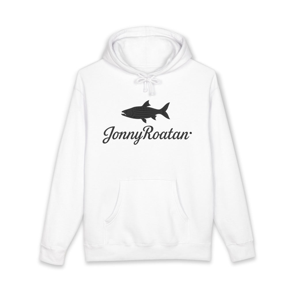 JonnyRoatan Shark Hoodie — "Live Free Die Building" Graphic Sweatshirt