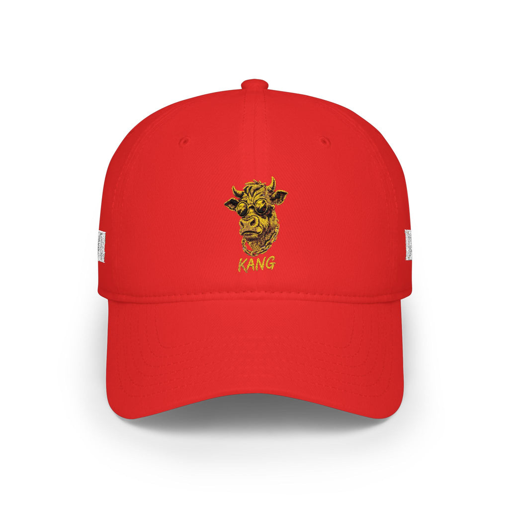 Low Profile Cap — Gold Leopard Cow Embroidered "BWC" Streetwear Hat