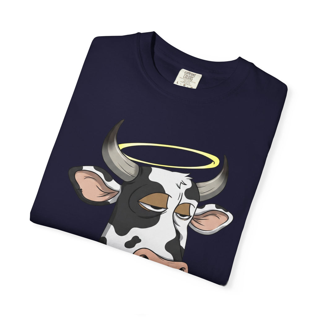 Cow Graphic T-Shirt — 'KANG' Wine Club Logo & Halo Cow Art